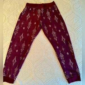 MUDD girls size 12 burgundy colored joggers soft brushed material lightweight